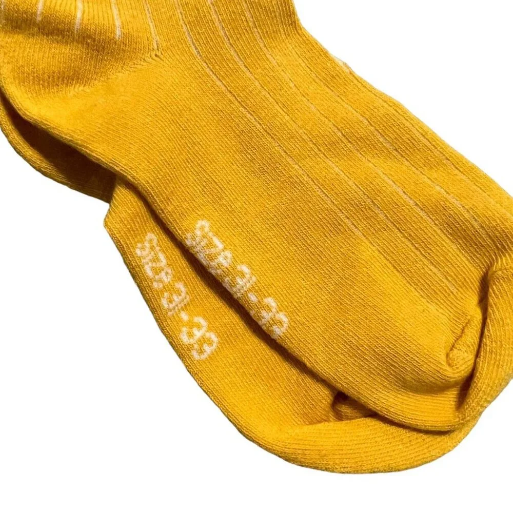 NEW Alba Of Denmark Sz 31-33 (13-2 US Shoe Size) Old Gold Stripe Knee Socks -